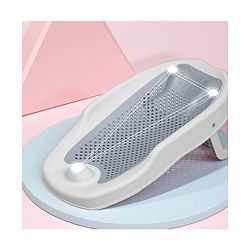 Babyhug Baby Bather with Soft Mesh Seat - Blue| Ergonomic Bath Support for Infants| Non-Slip Stable Design for Safe & Comfortable Bathing| Lightweight & Easy to Clean| New Born Gifting Option