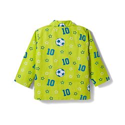 Babyhug Cotton Woven Full Sleeves Co-ords Night Suit With  Football Print - Green