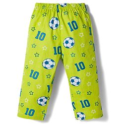 Babyhug Cotton Woven Full Sleeves Co-ords Night Suit With  Football Print - Green