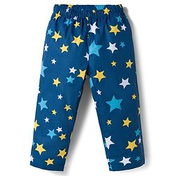 Babyhug Cotton Woven Full Sleeves Co-ord Night Suit With Star Print - Navy Blue