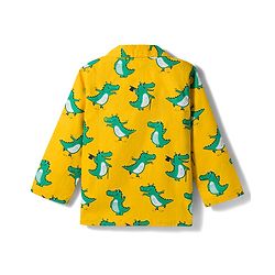Babyhug Cotton Woven Full Sleeves Co-ord Night Suit With Dino Print -Yellow