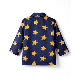Babyhug Cotton Woven Full Sleeves Co-ord Night Suit With Star Print - Navy Blue