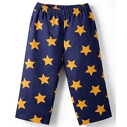 Babyhug Cotton Woven Full Sleeves Co-ord Night Suit With Star Print - Navy Blue