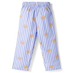 Babyhug Cotton Woven Full Sleeves Co-ords Night Suit With Animal Print - Blue