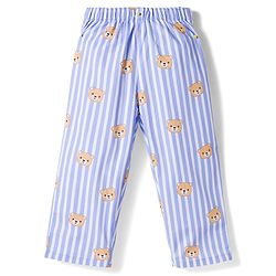 Babyhug Cotton Woven Full Sleeves Co-ords Night Suit With Animal Print - Blue
