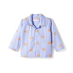 Babyhug Cotton Woven Full Sleeves Co-ords Night Suit With Animal Print - Blue