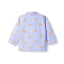 Babyhug Cotton Woven Full Sleeves Co-ords Night Suit With Animal Print - Blue