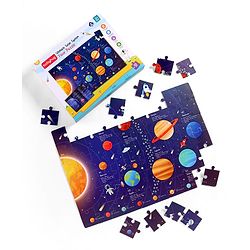Babyhug Ultimate Solar System Floor Puzzle - 60 Pcs| Interactive Fact-Learning Jigsaw Puzzle| Booklet with 25 Fun Facts About Planets| Boost Critical Thinking and Spatial Awareness| BIS Certified