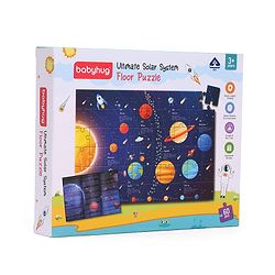 Babyhug Ultimate Solar System Floor Puzzle - 60 Pcs| Interactive Fact-Learning Jigsaw Puzzle| Booklet with 25 Fun Facts About Planets| Boost Critical Thinking and Spatial Awareness| BIS Certified