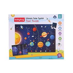 Babyhug Ultimate Solar System Floor Puzzle - 60 Pcs| Interactive Fact-Learning Jigsaw Puzzle| Booklet with 25 Fun Facts About Planets| Boost Critical Thinking and Spatial Awareness| BIS Certified