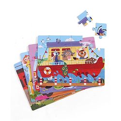 Babyhug 4 in 1 Animal Transportation Jigsaw Puzzle Set - 90 pcs| 4 Difficulty Levels| Beautifully Illustrated| Improves Hand -Eye Coordination & Problem Solving| BIS Certified| Gifting Idea for 3+ yrs