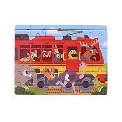 Babyhug 4 in 1 Animal Transportation Jigsaw Puzzle Set - 90 pcs| 4 Difficulty Levels| Beautifully Illustrated| Improves Hand -Eye Coordination & Problem Solving| BIS Certified| Gifting Idea for 3+ yrs