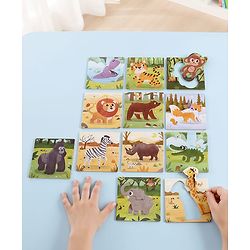 Babyhug 4 in 1 Animal Transportation Jigsaw Puzzle Set - 90 pcs| 4 Difficulty Levels| Beautifully Illustrated| Improves Hand -Eye Coordination & Problem Solving| BIS Certified| Gifting Idea for 3+ yrs