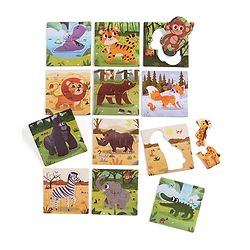 Babyhug 4 in 1 Animal Transportation Jigsaw Puzzle Set - 90 pcs| 4 Difficulty Levels| Beautifully Illustrated| Improves Hand -Eye Coordination & Problem Solving| BIS Certified| Gifting Idea for 3+ yrs