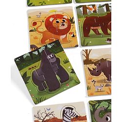 Babyhug 4 in 1 Animal Transportation Jigsaw Puzzle Set - 90 pcs| 4 Difficulty Levels| Beautifully Illustrated| Improves Hand -Eye Coordination & Problem Solving| BIS Certified| Gifting Idea for 3+ yrs