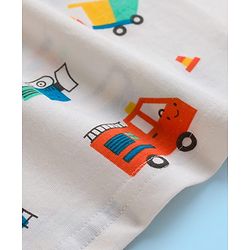 Babyhug 100% Cotton Knit Sleeveless Sando Vests With Stripes & Truck Print Pack of 3 - White & Yellow