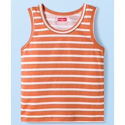 Babyhug 100 % Cotton Knit Sleeveless Sandos with Animal Print & Stripes Pack of 3 - Multicolor