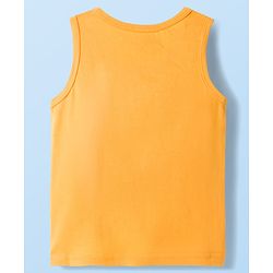Babyhug 100 % Cotton Knit Sleeveless Sandos with Animal Print & Stripes Pack of 3 - Multicolor