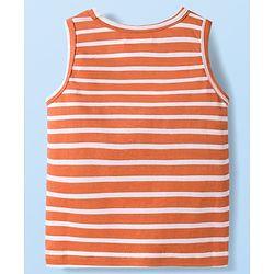 Babyhug 100 % Cotton Knit Sleeveless Sandos with Animal Print & Stripes Pack of 3 - Multicolor