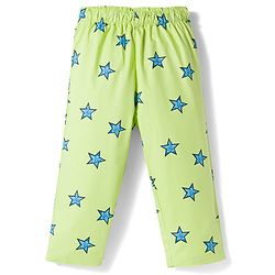 Babyhug Cotton Woven Full Sleeves Co-ords Night Suit With Star Print - Green