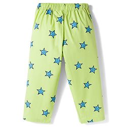 Babyhug Cotton Woven Full Sleeves Co-ords Night Suit With Star Print - Green