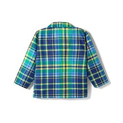 Babyhug Cotton Woven Full Sleeves Co-ords Night Suit With Checks  - Blue