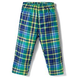 Babyhug Cotton Woven Full Sleeves Co-ords Night Suit With Checks  - Blue