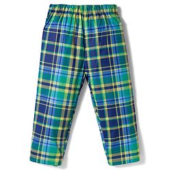 Babyhug Cotton Woven Full Sleeves Co-ords Night Suit With Checks  - Blue