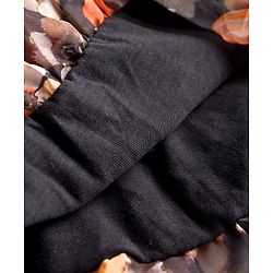 Babyhug Cotton Woven Half Sleeves Frock With Floral Print - Black