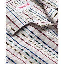 Babyhug Cotton Woven Full Sleeves Checks Co-ord Night Suit - White