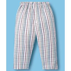Babyhug Cotton Woven Full Sleeves Checks Co-ord Night Suit - White