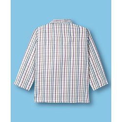 Babyhug Cotton Woven Full Sleeves Checks Co-ord Night Suit - White