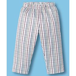 Babyhug Cotton Woven Full Sleeves Checks Co-ord Night Suit - White