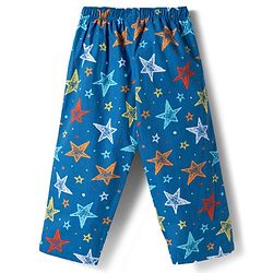 Babyhug Cotton Woven Full Sleeves Co-ord Night Suit With Star Print - Navy Blue