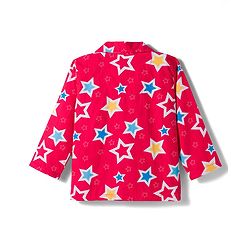 Babyhug Cotton Woven Full Sleeves Co-ord Night Suit With Star Print - Red
