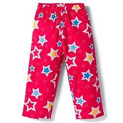 Babyhug Cotton Woven Full Sleeves Co-ord Night Suit With Star Print - Red