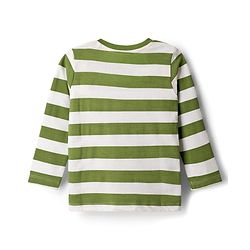Babyhug Cotton Knit Full Sleeves Striped & Animal Printed T-Shirts Pack of 3 - Yellow Red & Green