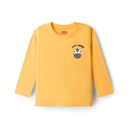 Babyhug Cotton Knit Full Sleeves Striped & Animal Printed T-Shirts Pack of 3 - Yellow Red & Green