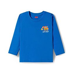 Babyhug Cotton Knit Full Sleeves Striped & Vehicle Printed T-Shirts Pack of 3 - Blue Orange & White