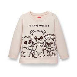 Babyhug Cotton Knit Full Sleeves T-Shirts with Animal Print Pack of 3 - Cream Light Blue & Green