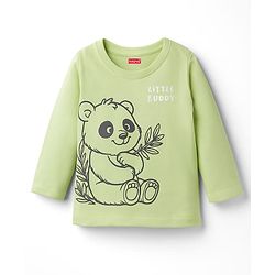 Babyhug Cotton Knit Full Sleeves T-Shirts with Animal Print Pack of 3 - Cream Light Blue & Green