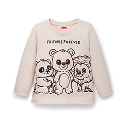 Babyhug Cotton Knit Full Sleeves T-Shirts with Animal Print Pack of 3 - Cream Light Blue & Green