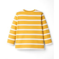 Babyhug Cotton Knit Full Sleeves Striped & Number Printed T-Shirts Pack of 3 - Red Yellow & Blue