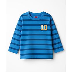 Babyhug Cotton Knit Full Sleeves Striped & Number Printed T-Shirts Pack of 3 - Red Yellow & Blue
