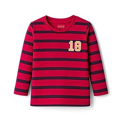 Babyhug Cotton Knit Full Sleeves Striped & Number Printed T-Shirts Pack of 3 - Red Yellow & Blue