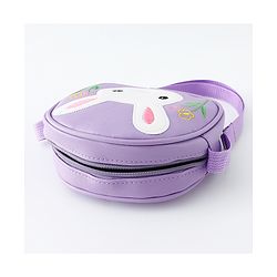 Babyhug Sling Bag With Floral Embroidery & Bunny Patch - Purple