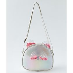 Babyhug Sling Bag with Bow Applique - White