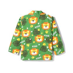 Babyhug Cotton Woven Full Sleeves Co-ord Night Suit With Animal Print - Green