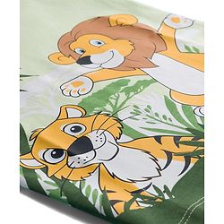 Babyhug Cotton Knit Full Sleeves T-Shirt with Animal Print - Green