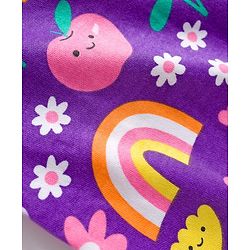 Babyhug Cotton Knit Full Sleeves Footed Sleepsuit With Floral Print - Purple